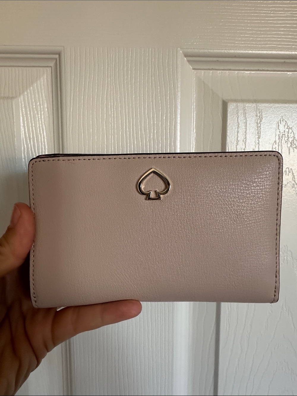 Kate Spade Adel Medium Bifold Leather Wallet Light Pink Cutout Spade